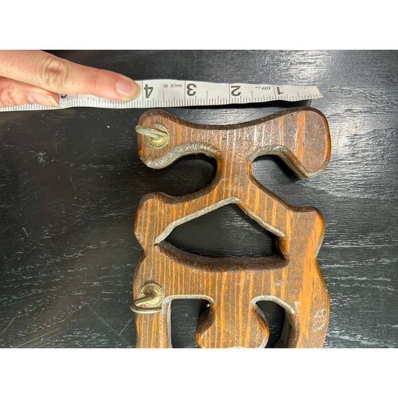 VTG- wooden key holder sign- keys- with hooks - brown rustic cottage farmhouse - Picture 4 of 5